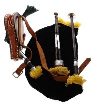 Set of contemporary Scottish lowland bagpipes