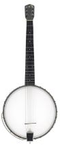 Vega Little Wonder six string open back banjo, stamped on the perch pole Little Wonder, Fairbanks