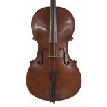 Interesting late 18th/early 19th century violoncello, probably English, unlabelled, the two piece