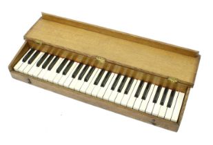 French silent practice keyboard circa 1880, signed 'E. Muller, 66 Rue de Bond, Paris', 27.5" wide,