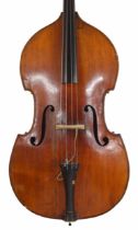 Good French Mirecourt double bass probably from the Charotte family's workshop, with all the brass