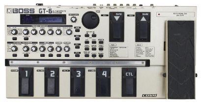 Boss GT-6 guitar effects processor, with manual and PSU; together with an Aspen Pitman tube/amp