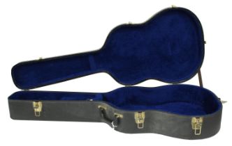 Hard case suitable for a 15" lower bout acoustic guitar