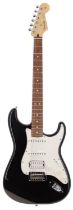 2020 Fender Player Series HSS Stratocaster electric guitar, made in Mexico; Body: black finish;