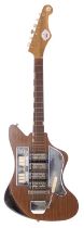 Ray Majors - 1960s Teisco SD4L electric guitar, made in Japan; Body: Formica top and back customised