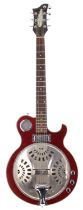 Ray Majors - modified Tanglewood TBS Blue Sound electric resonator guitar; Body: red finish, back