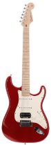 2011 Fender Custom Shop Custom Deluxe Stratocaster electric guitar, made in USA; Body: trans candy