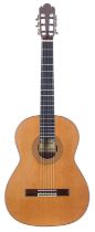 Manuel Raimundo 155 classical guitar, made in Spain; Back and sides: Indian rosewood, light clouding