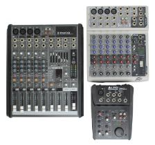 Mackie Pro FX8 professional mixer; together with a Peavey PV8 mixer and an Alto ZMX52 mixer (3) *
