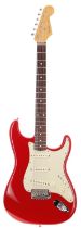 2008 Fender Mark Knopfler Stratocaster electric guitar, made in USA; Body: Hotrod red finish,