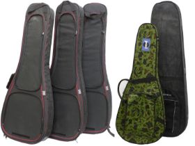 Guvnor compressed foam guitar case; together with a Pod compressed foam guitar case; also three