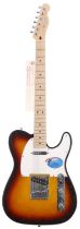 2007 Fender Standard Telecaster electric guitar, made in Mexico; Body: three-tone sunburst finish,