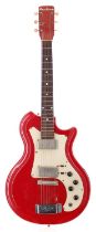 Ray Majors - 1965 Airline Res-O-Glas three-quarter electric guitar, made in USA; Body: red