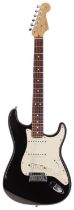 2000 Fender American Standard Stratocaster electric guitar, made in USA; Body: black finish,