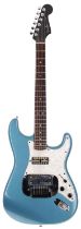 Good partscaster slide guitar comprising fender and other various parts; Body: blue metallic body,
