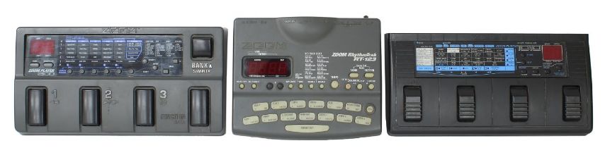 Two Zoom guitar pedals to include a Zoom Player 2100 and a Zoom Player 1010; together with a Zoom