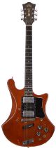 Ray Majors - heavily modified 1977 Guild S-300 electric guitar, made in USA; Body: natural mahogany,