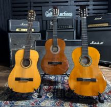 Three nylon string classical guitars to include a Kay KC265, a Gremlin and one other (3)