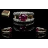 Ladies 9ct Gold Contemporary Ruby & Diam