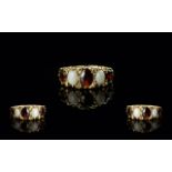 18ct Gold Attractive Opal & Garnet Set R