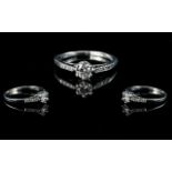 Ladies Platinum Single Stone Diamond Rin