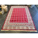 Rich Red Ground Full Pile Kashmir Carpet