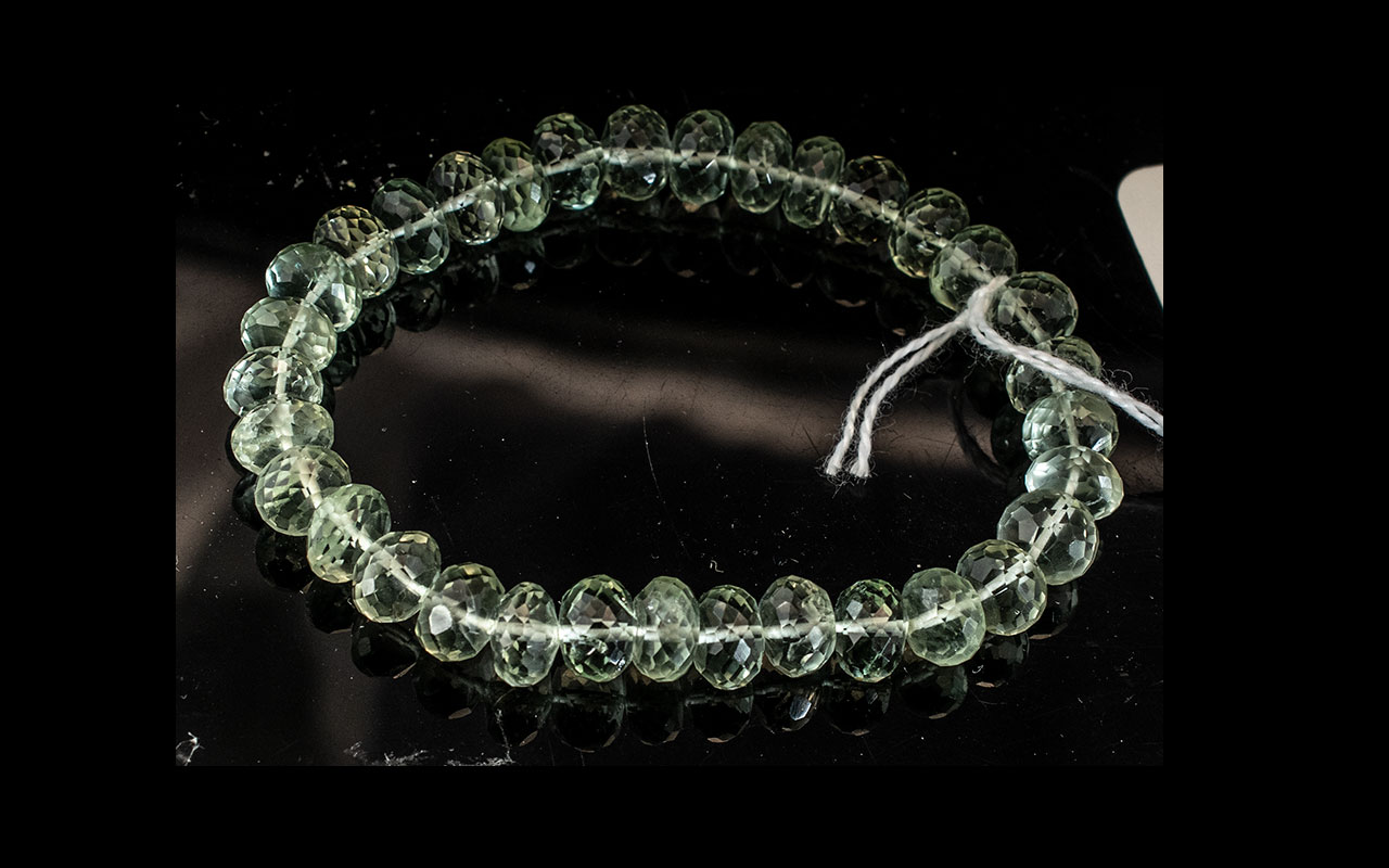 Green Amethyst Bracelet, sparkling facet