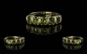 Ladies - Attractive 9ct Gold 5 Stone Peridot Set Dress Ring