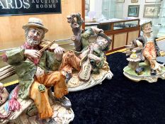 Three Capo di Monte Figures, comprising