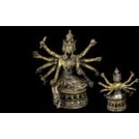 Tibetan 19th Century Cast Bronze Deity F