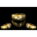 18ct Gold Gypsy Set Diamond Ring, set wi