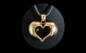 Large 14ct Two Tone Heart Pendant, unmar