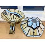 Art Deco Style Uplighter Wall Light in Cream and Gold with Mirror Effect panels,