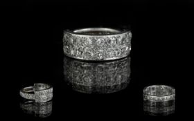Ladies 18ct White Gold Pleasing Diamond Set Dress Ring marked 750 to shank.