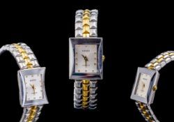 Rado - Florence Ladies Steel and Gold Tone Wrist Watch. Serial Number 10507600.