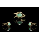 Ladies Attractive 9ct Gold Single Stone Opal Set Ring, full hallmark to shank,