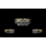 18ct Gold Attractive 4 Stone Diamond Set Ring. Hallmark to Interior of Shank.