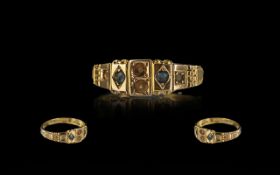 Antique Period 15ct Gold Sapphire Set Ring Excellent design.