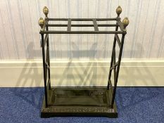 Painted Cast Iron Umbrella/Stick Stand, with removeable drip tray. Measures 23" tall x 16.