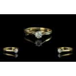 18ct gold Attractive Single Stone DIamond Ring. Marked 18ct to Shank.