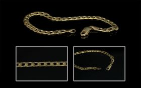 9ct Gold Bracelet, Flat Curb Design, fully hallmarked, length 7.25", weight 4 grams.