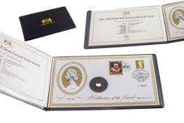 Harrington & Byrne 2021 Gold Proof Half Gram Laural Coin Cover.