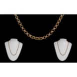 Antique Period 9ct Gold Belcher Chain of Solid Construction with Later 9ct Gold Clasp. Stamped 9ct.