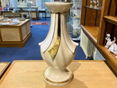 Art Deco Style Cream and Gold Pedestal, measures 28" tall on a circular base. Ideal for planter.