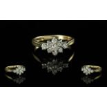 Ladies 18ct Gold Diamond Set Cluster Ring. Full Hallmark to Shank. The Brilliant Cut Diamonds of