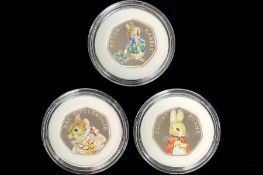 Royal Mint Issue Celebrating Beatrix Potter and Her Little Tales - 3 Sterling Silver Proof Struck