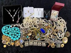 Box of Quality Costume Jewellery, comprising pearls, beads, several sets of earrings and necklaces,