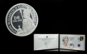Harrington & Byrne 2022 Queen Elizabeth II Platinum Jubilee Silver Proof £5 Coin Cover,