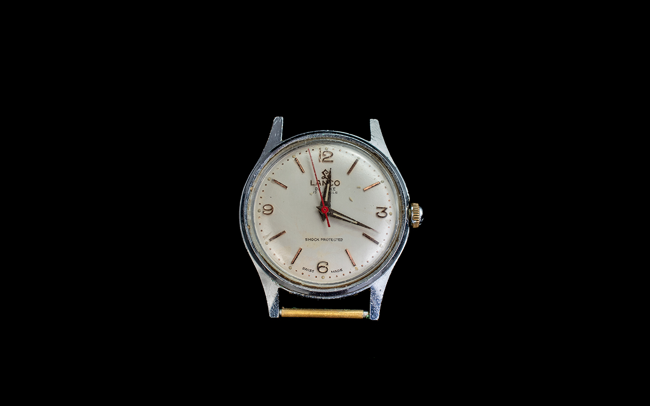 J.W.Benson Vintage Gents Mechanical Steel Cased Wrist Watch with Expanding Steel Bracelet. c.1950's. - Image 2 of 2