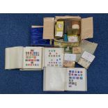 A Banana Box Containing a Large Quantity of Stamp Ephemera, world collection in 3 old albums,